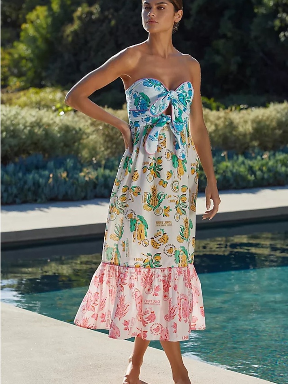 NWOT Farm Rio Tiered Cutout Coverup Midi Dress Size Small